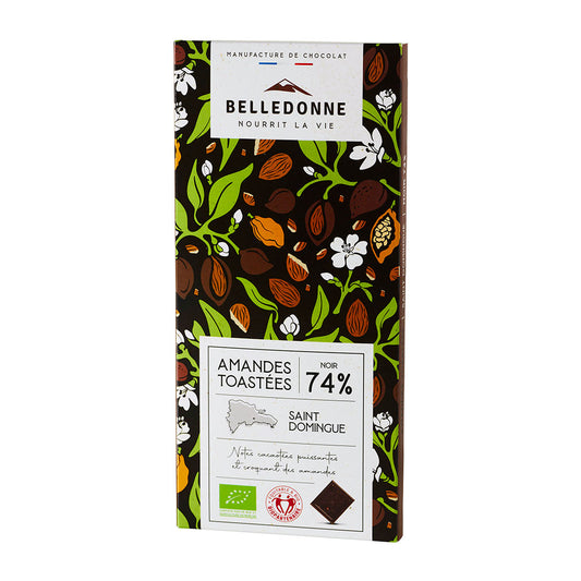 La Tablette Chocolat noir 74% Amandes toastées - 1