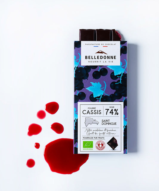 La Tablette Chocolat noir 74% fourré Cassis - 2