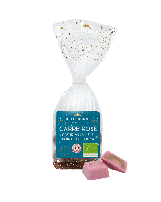 Belledonne -- Bonbon rose cœur vanille & tonka bio - 120 g