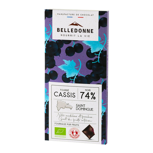 La Tablette Chocolat noir 74% fourré Cassis - 1