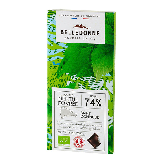 La Tablette Chocolat noir 74% fourré Menthe - 1